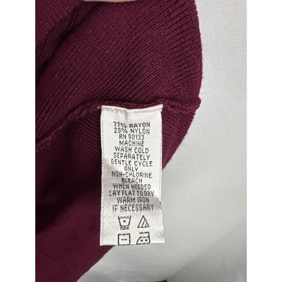 Whisper Knit Burgundy Long-Sleeve Cardigan Sweater By Louis DellOlio Size XL - Picture 3 of 5